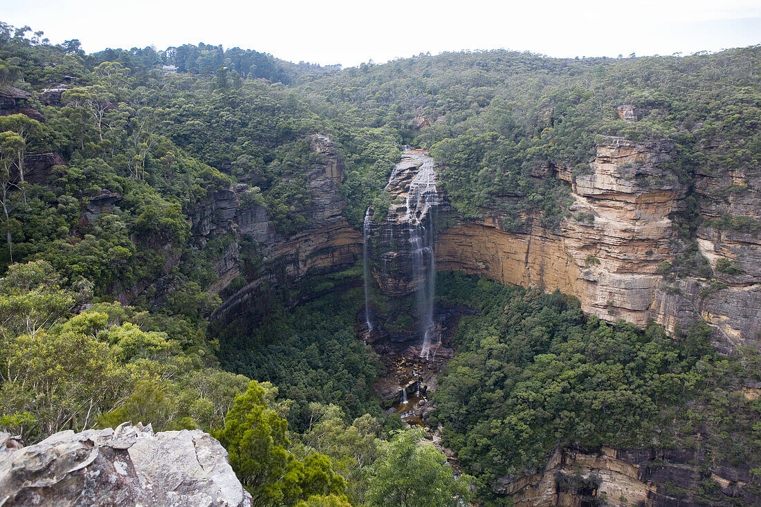 Wentworth Falls, fed by Kedumba Creek, Blue Mountains in New South Wales, Australia