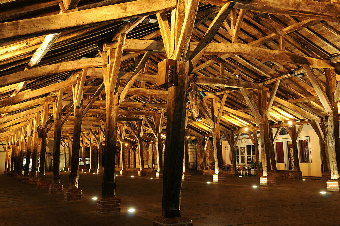 Les Halles semi covered market place, Châtillon-sur-Chalaronne. Ain, Rhône-Alpes, France