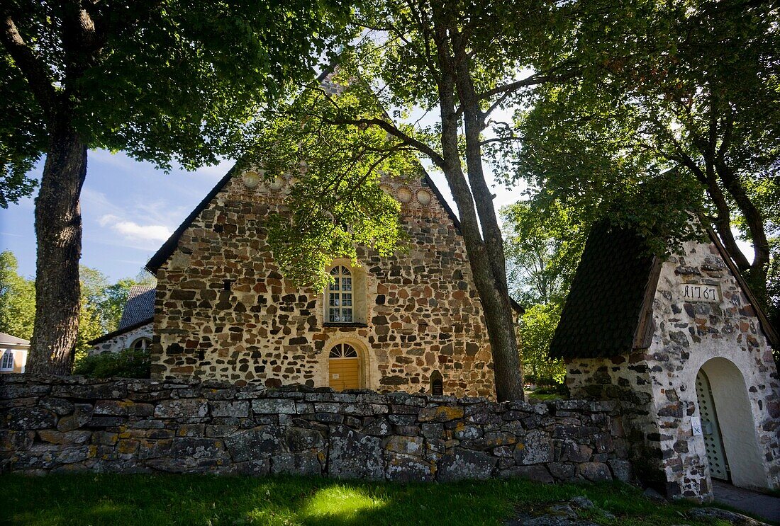 Finland, Turku Archipelago, Storlandet Island, the church of Nagu dating from the 15th century