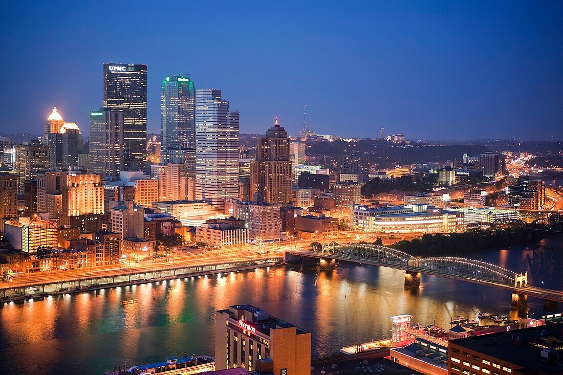 Monongahela River and skyline from Grandview Ave  Pittsburgh, Pennsylvania