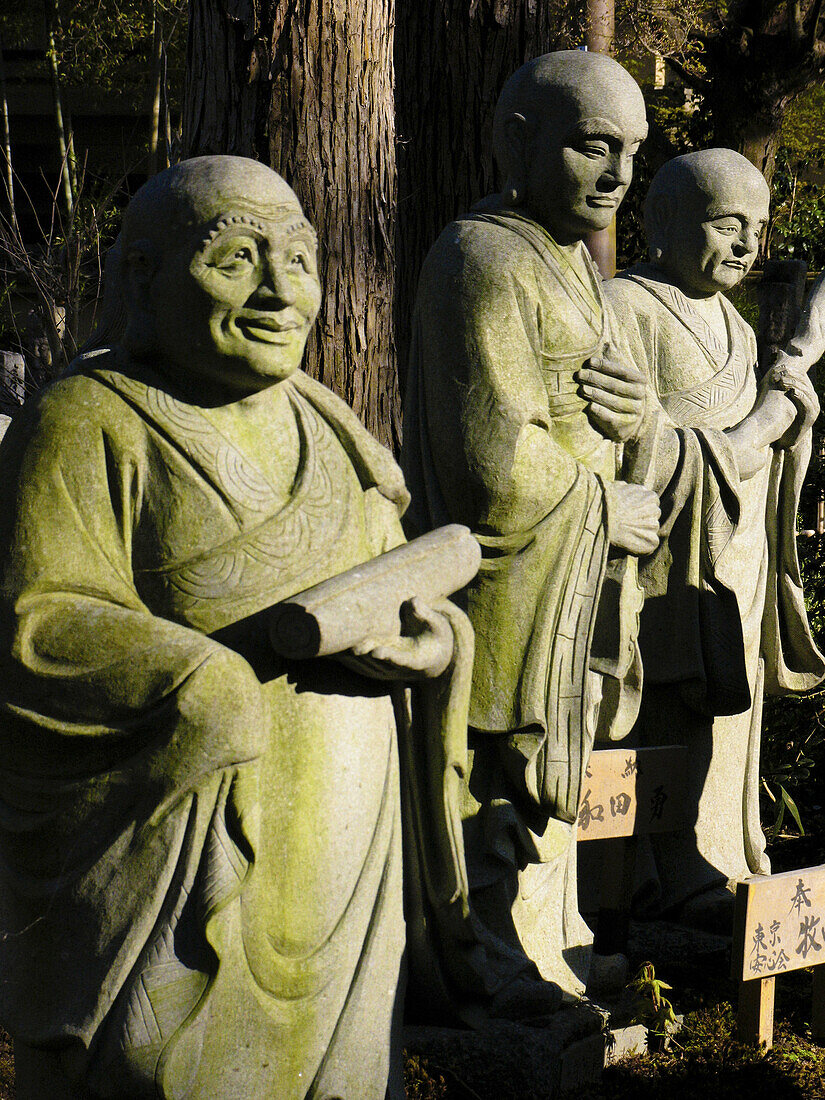 Kyoto, Japan, Memoral statutes at cemetary for shinto priests.