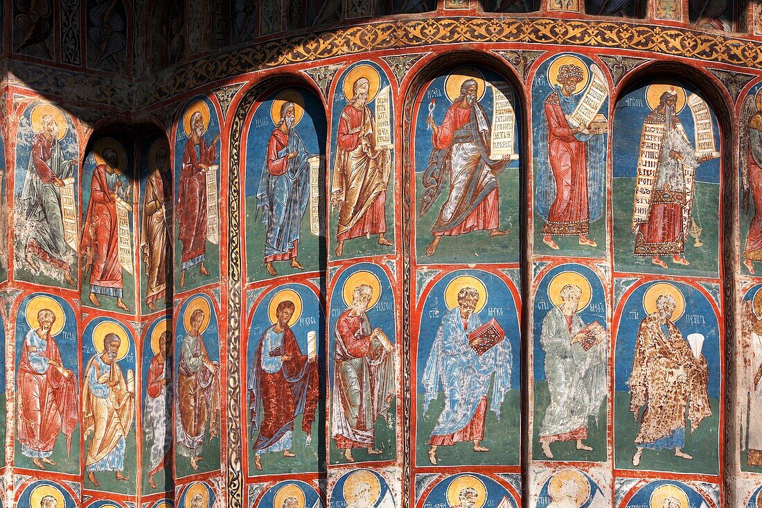 Romania,Moldavia Region,Southern Bucovina,Voronets Monastery,Church of St  George,Frescos