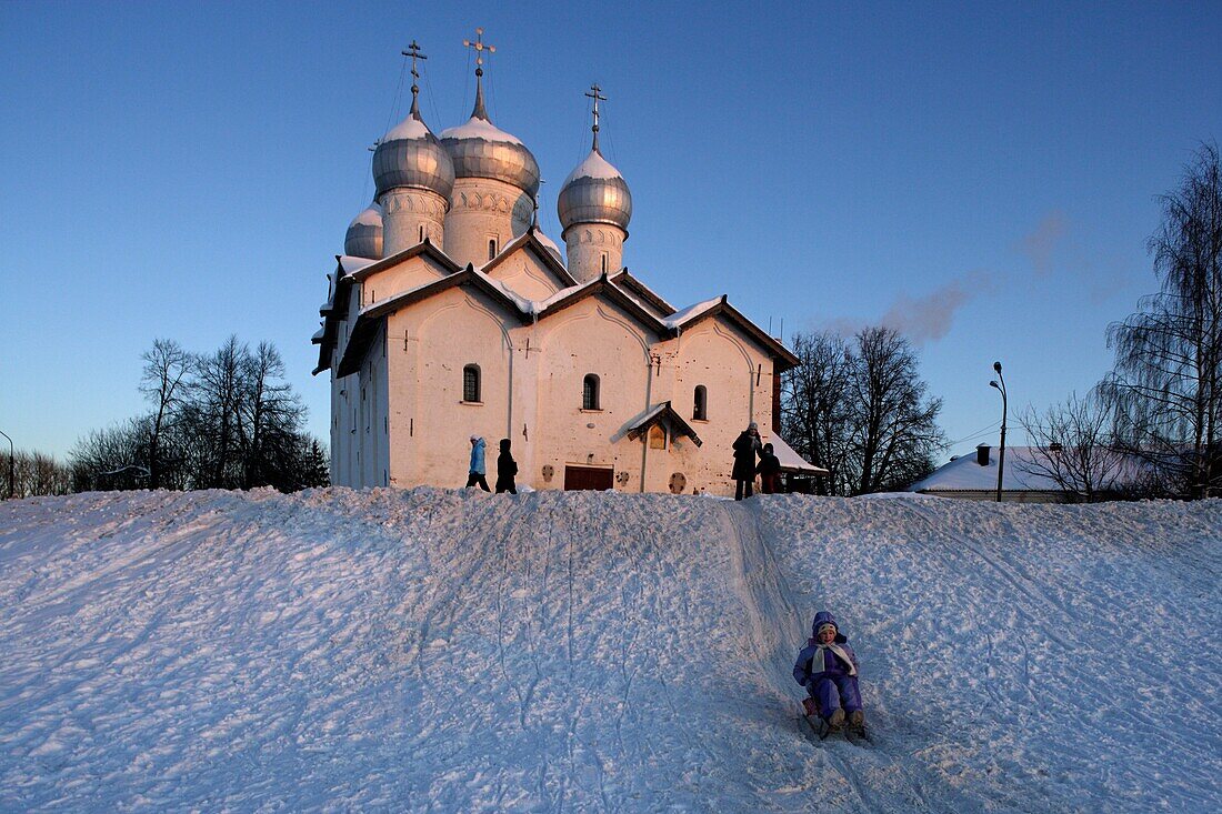 Russia,Novgorod-the-Great,Commercial Quarter,Church of SS Boris and Gleb in Plotnik,1536