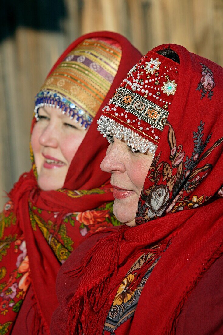 Russia,Novgorod-the-Great Region,Vitoslavlitsy,Museum of Wooden Architecture, Open Air Ethnographic Museum,Russians,Wedding ceremony