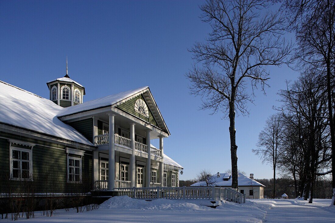 Russia,Pskov Region,Pushkinskie Gory,Pietrovskoye,Domain of Alexander Pushkin family ,Wooden Estate