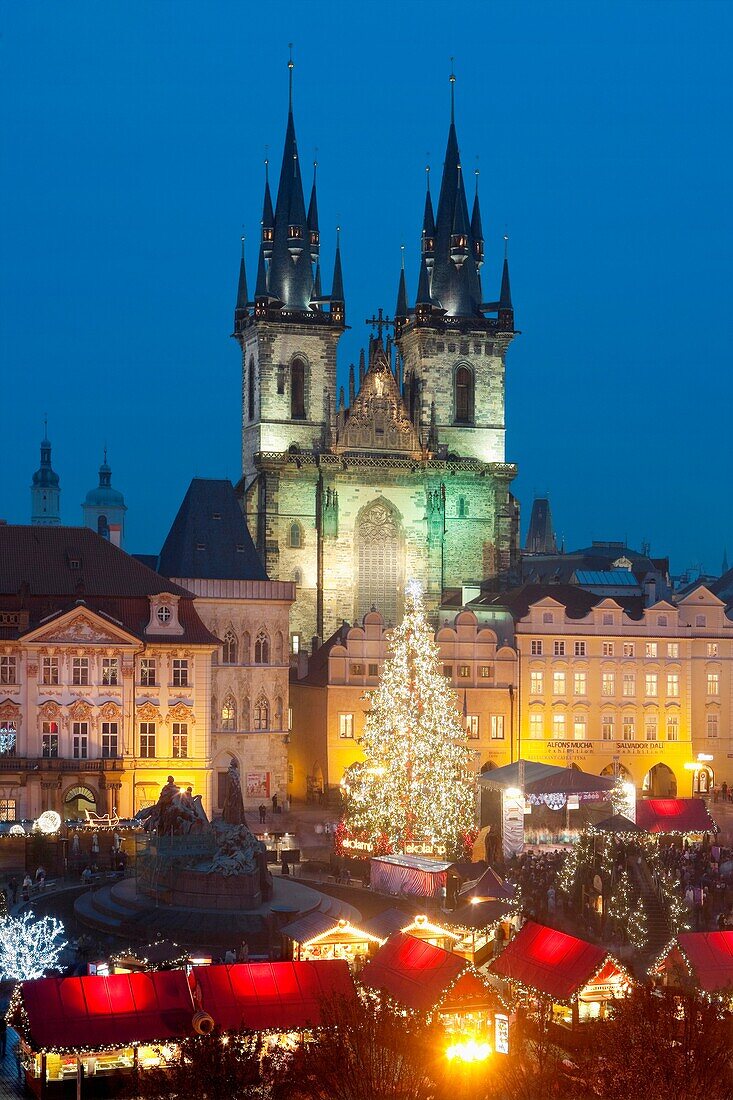 czech republic, prague - christmas market at the old town square