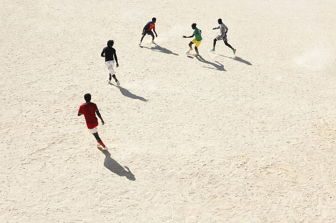 emigrant african soccer players, Valencia, Old river bed Turia