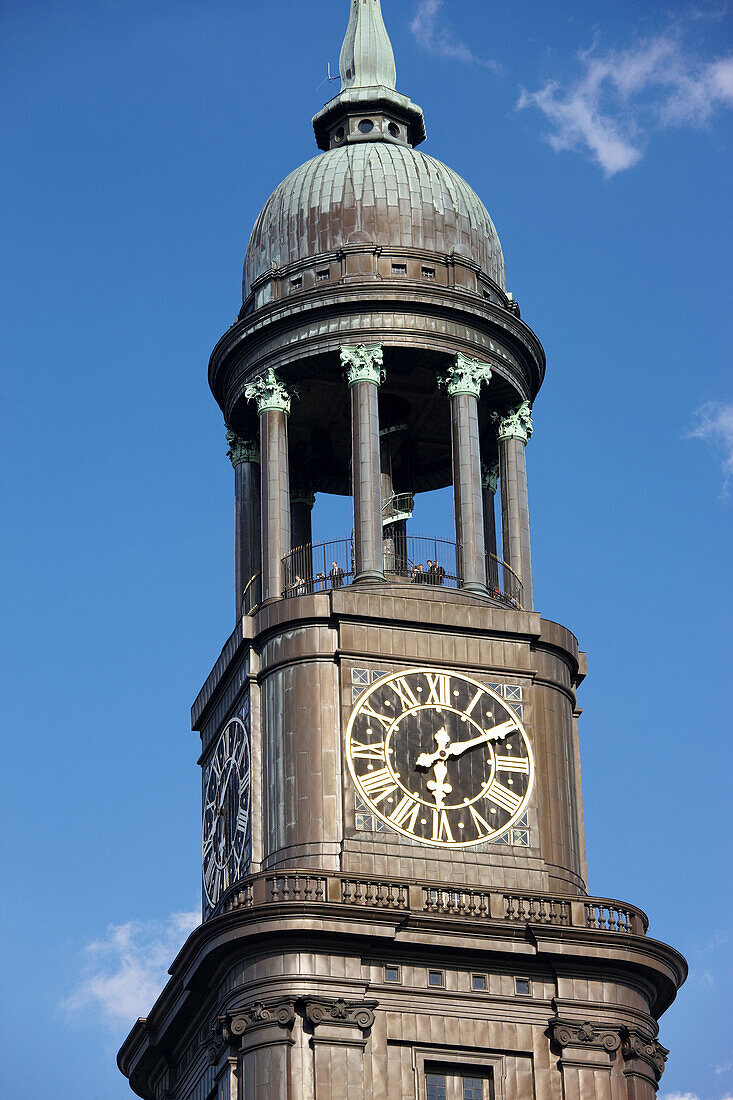Germany, State of Hamburg, Hamburg, St. Michaeliskirche church tower