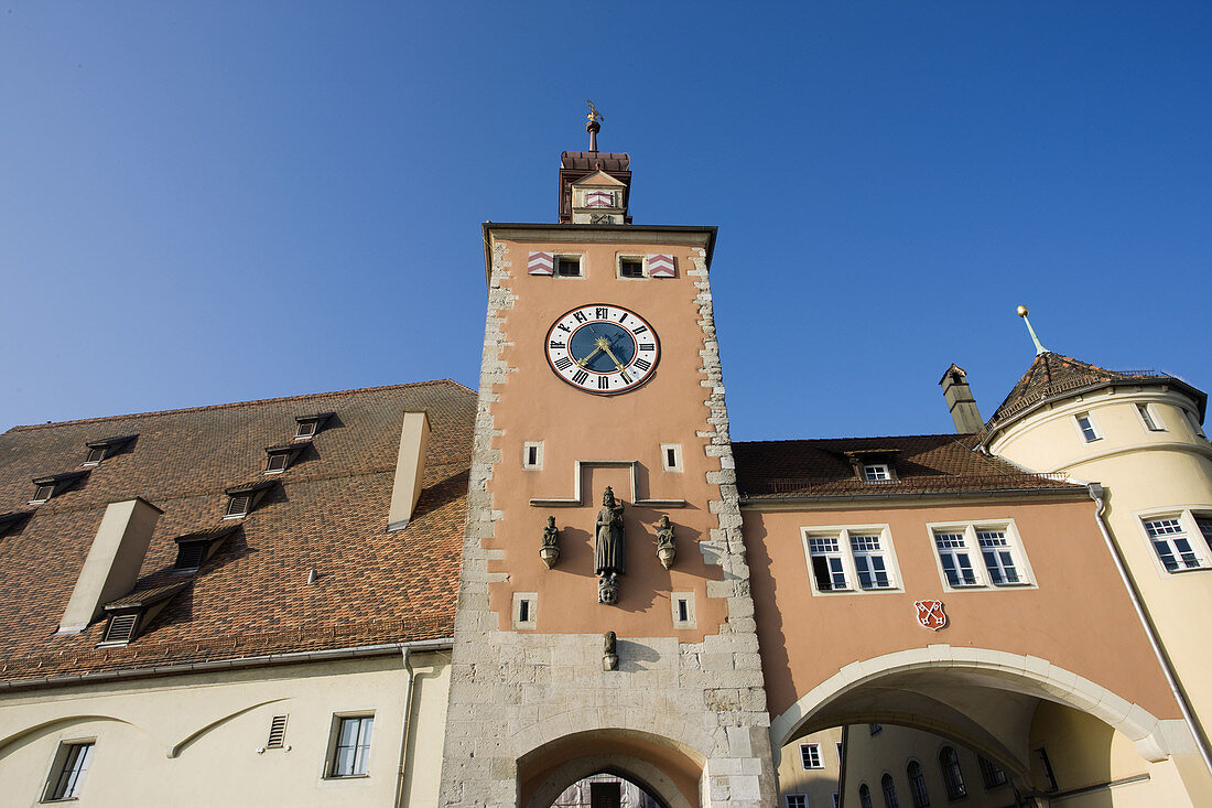 Steinerne Bridge tower, Regensburg, Bavaria, Germany