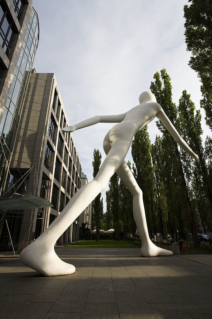 Walking Man Statue, Schwabing, Munich, Bavaria, Germany