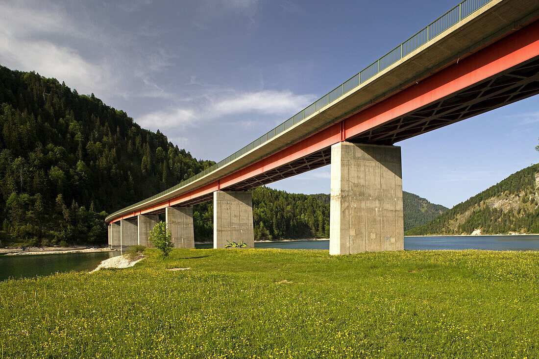 Sylvenstein Lake Area, Fallerklamm Bridge, Bavaria, Germany