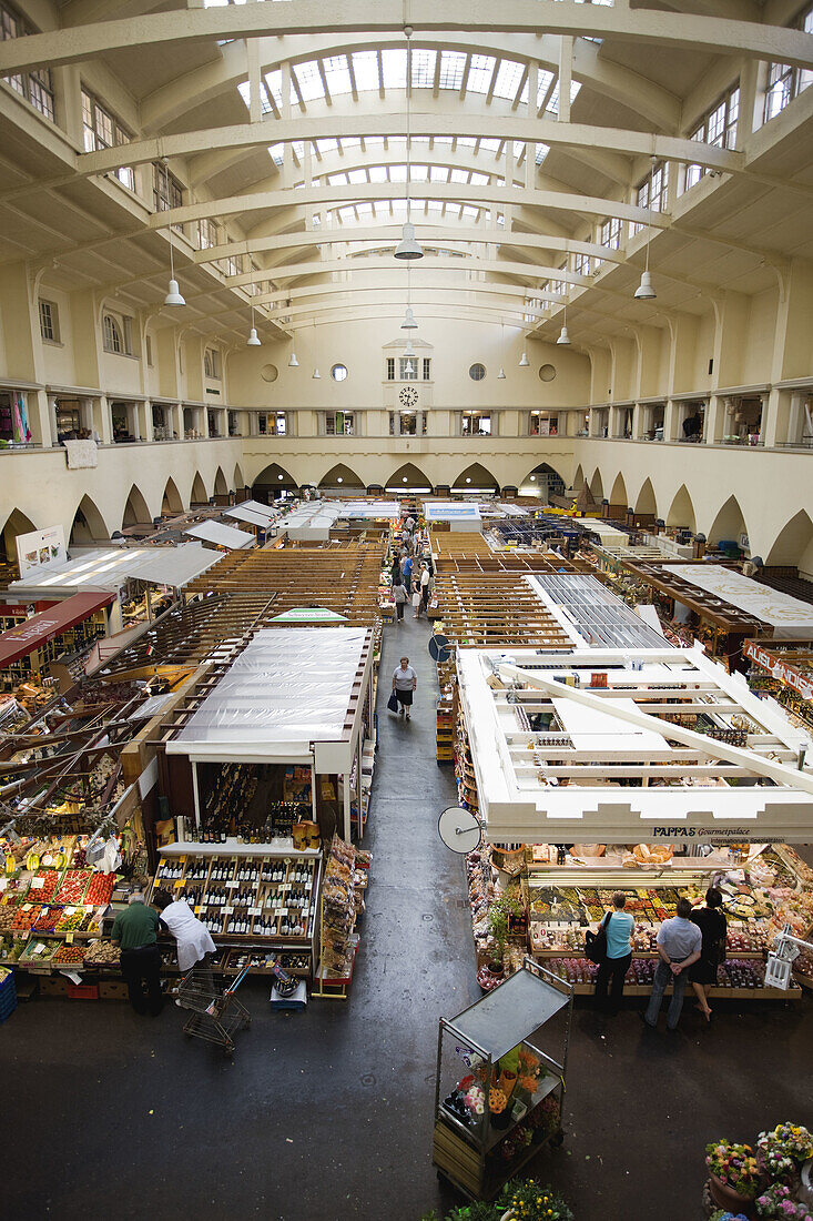 Markthalle food hall interior, Stuttgart, Baden-Wurttemberg, Germany