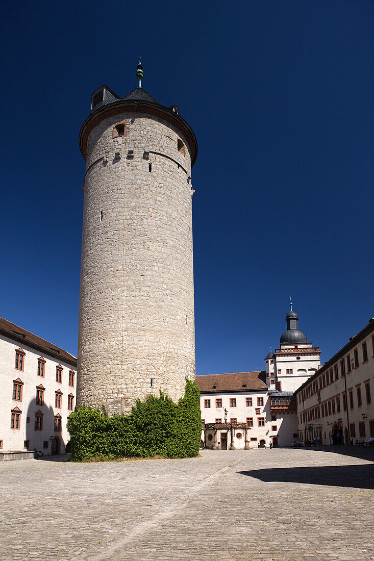 Festung Marienberg fortress tower, Wurzburg, Bavaria, Germany