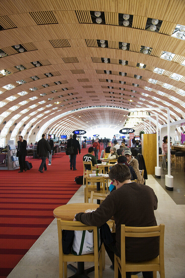 Charles de Gaulle Airport, international departure area, Terminal 2E, Paris, France