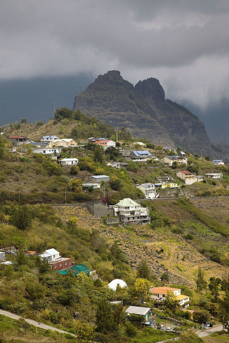 Town of Mare Seche, daytime, Cirque de Cilaos, Reunion island, France