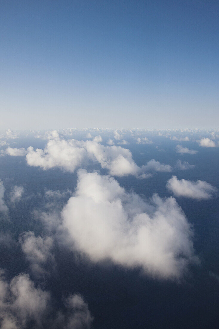 Aerial view of Indian Ocean near Rodrigues Island, Mauritius