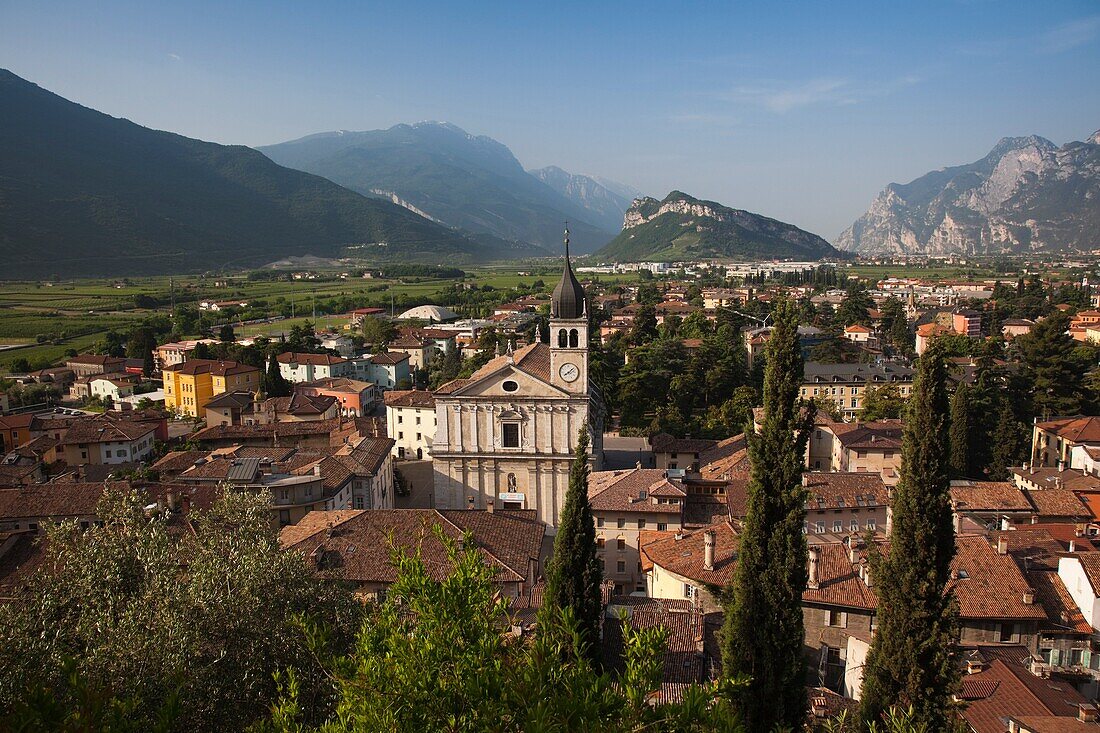 Italy, Trentino-Alto Adige, Lake District, Lake Garda, Arco, Collegiata church, morning