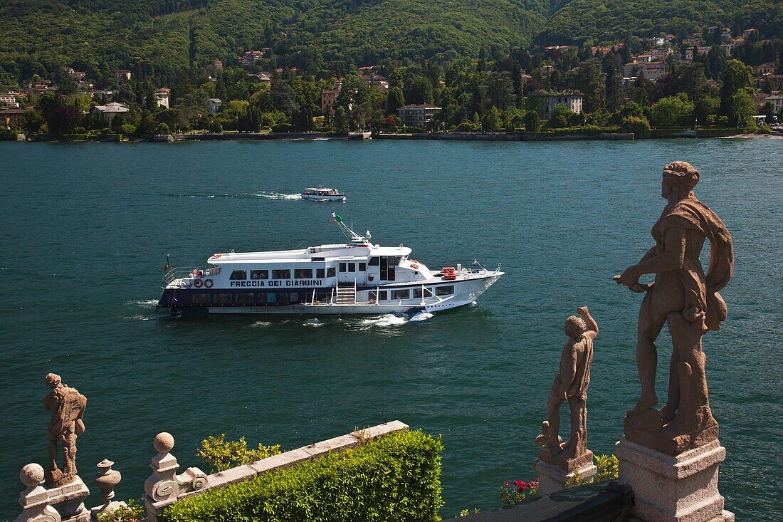 Italy, Piedmont, Lake Maggiore, Stresa, Borromean Islands, Isola Bella, lake view from the Palazzo Borromeo gardens