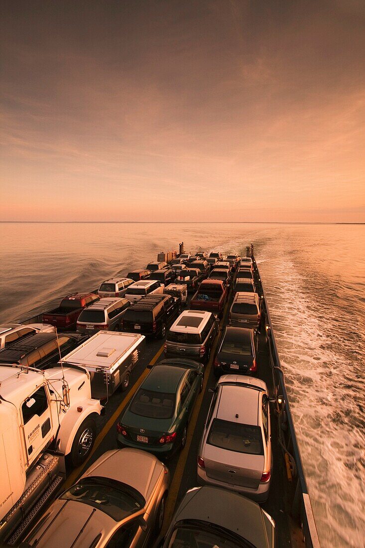 USA, New York, Long Island, Orient Point, Long Island Sound Ferry, dusk