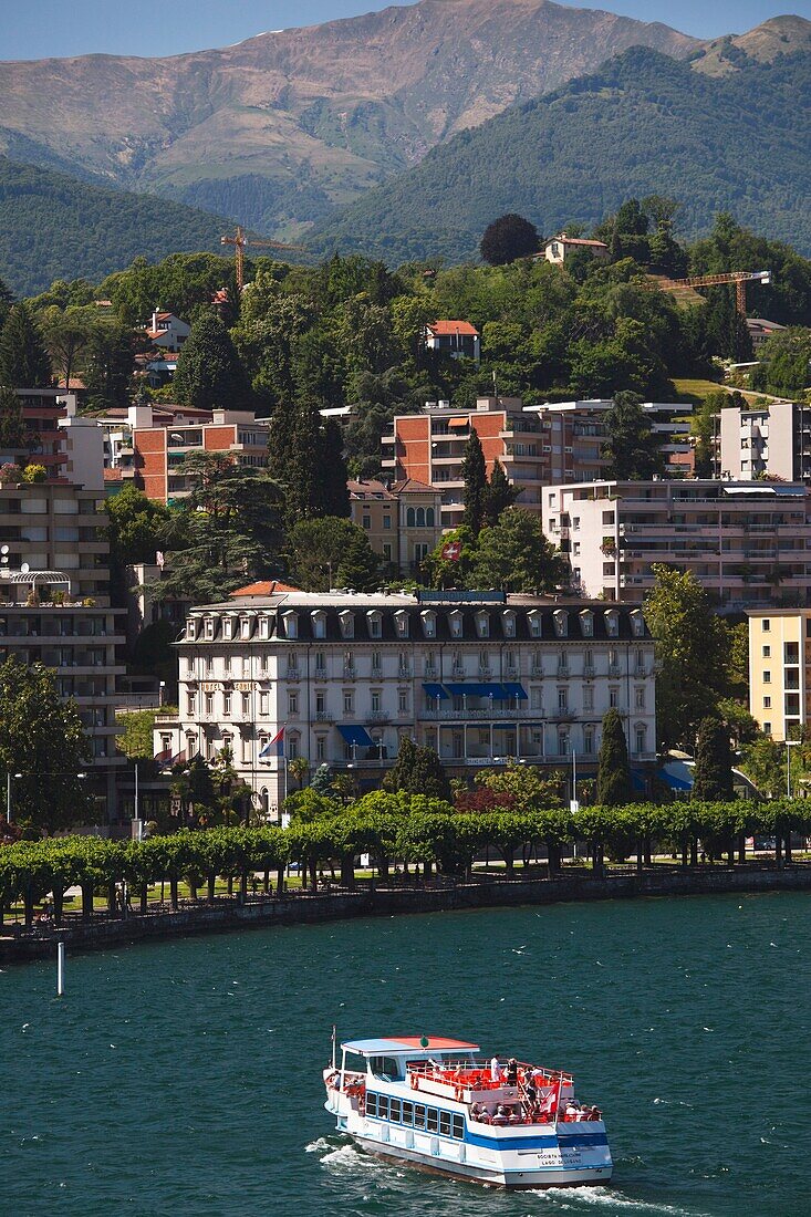 Switzerland, Ticino, Lake Lugano, Lugano, lakefront by Riva Caccia