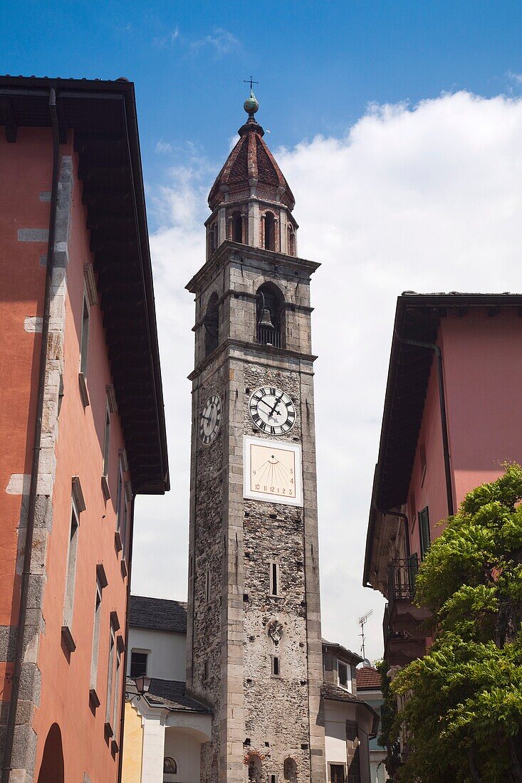 Switzerland, Ticino, Lake Maggiore, Ascona, town church