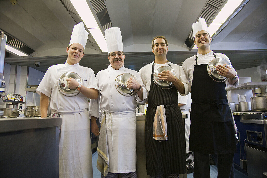 Cooks of ´Akelarre´, Pedro Subijana´s restaurant, San Sebastian, Guipuzcoa, Basque Country, Spain