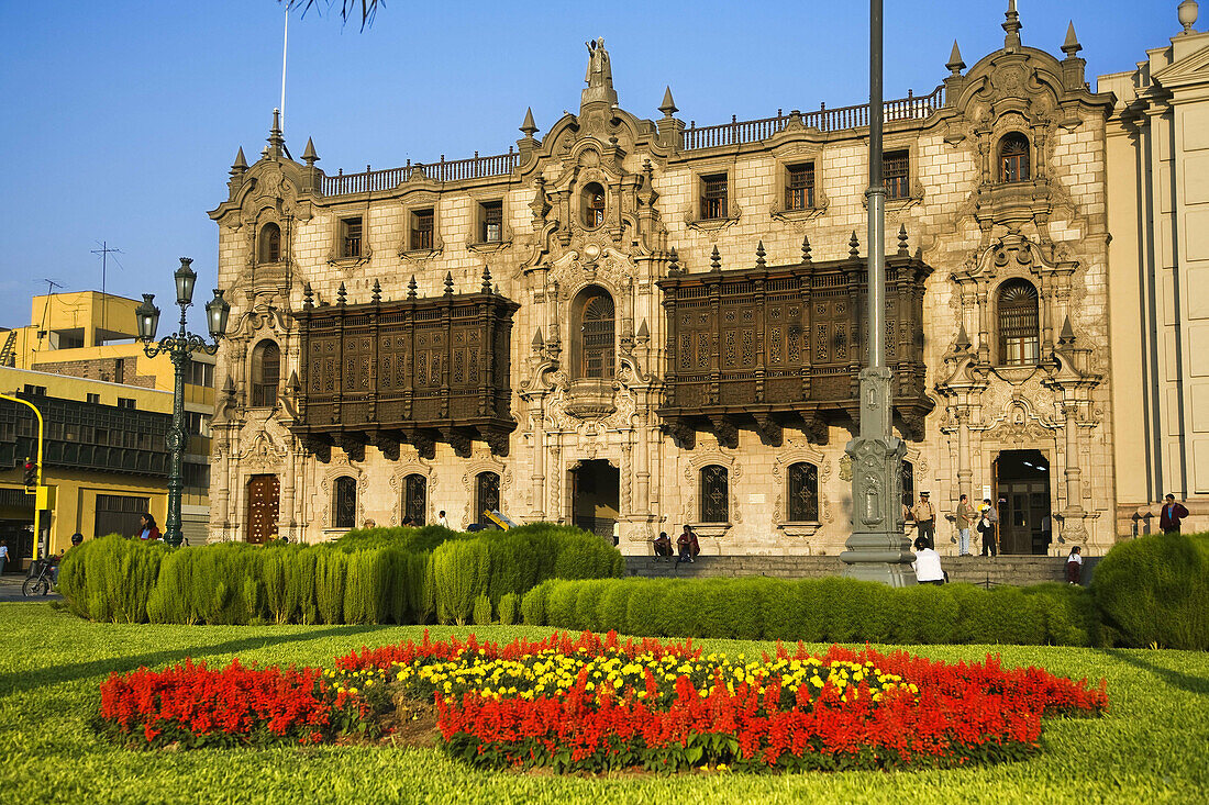 Archbishop´s Palace with wooden balconies, Lima, Peru