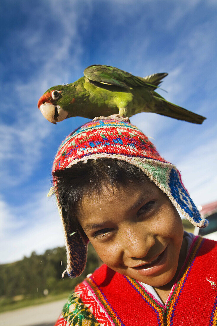 Boy in Pucapucara, Cusco region, Peru