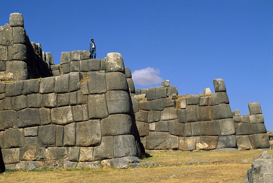 Sacsayhuaman pre-Columbian walled complex near the old city of Cusco, Peru