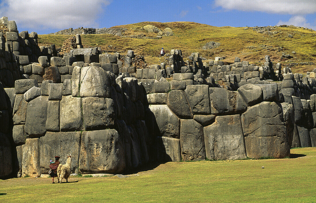 Sacsayhuaman pre-Columbian walled complex near the old city of Cusco, Peru