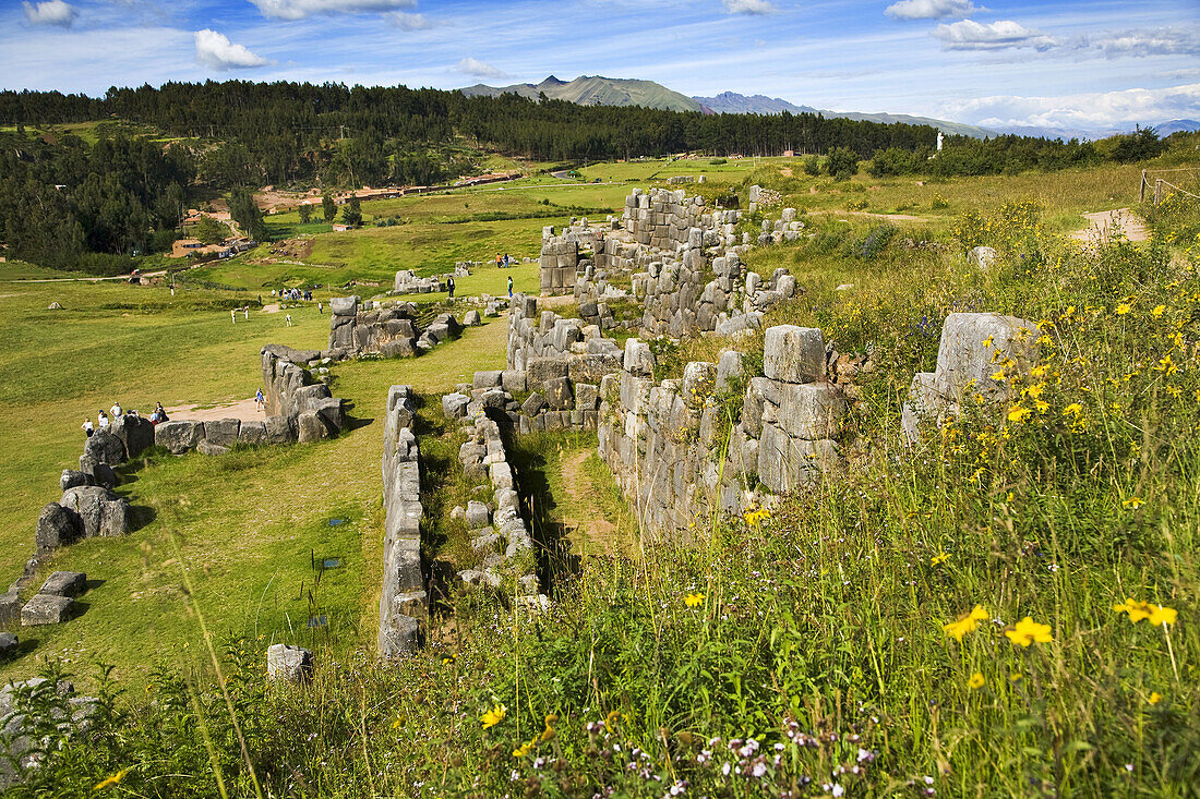 Sacsayhuaman pre-Columbian walled complex near the old city of Cusco, Peru