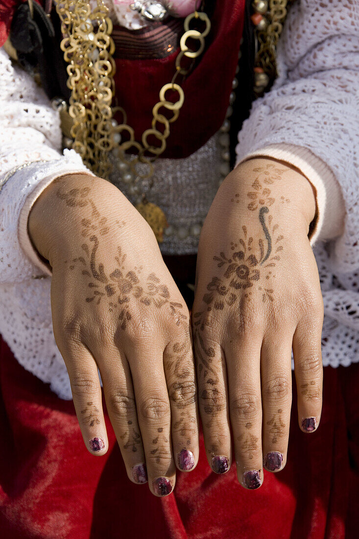 Berber´s hands decoration, Sahara Festival, Douz, Tunisia  December 2008)