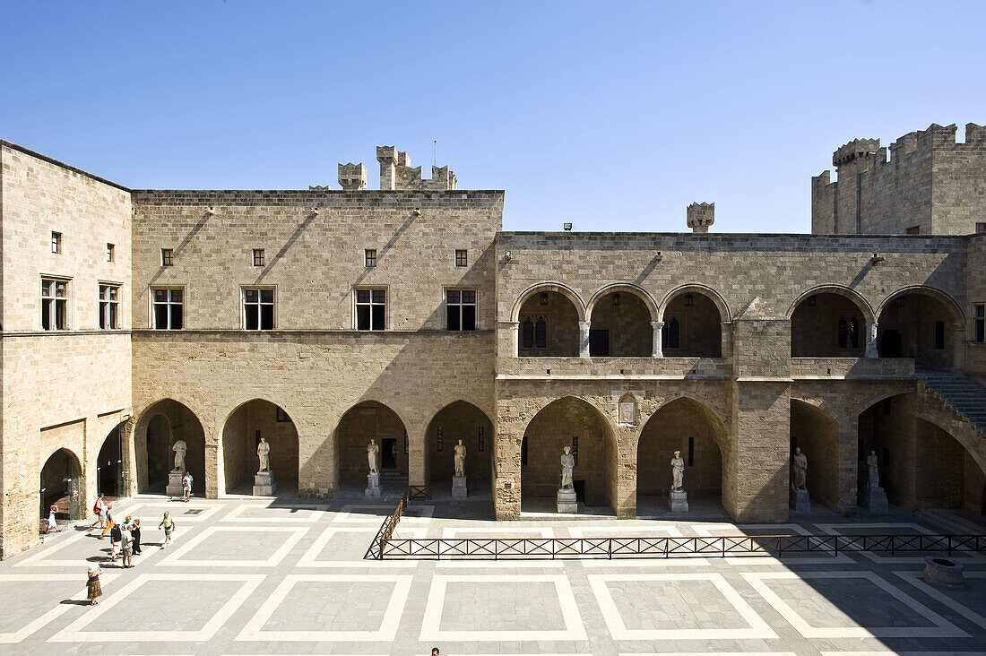 Courtyard of the Grand Master´s Palace, Rhodes. Dodecanese islands, Greece
