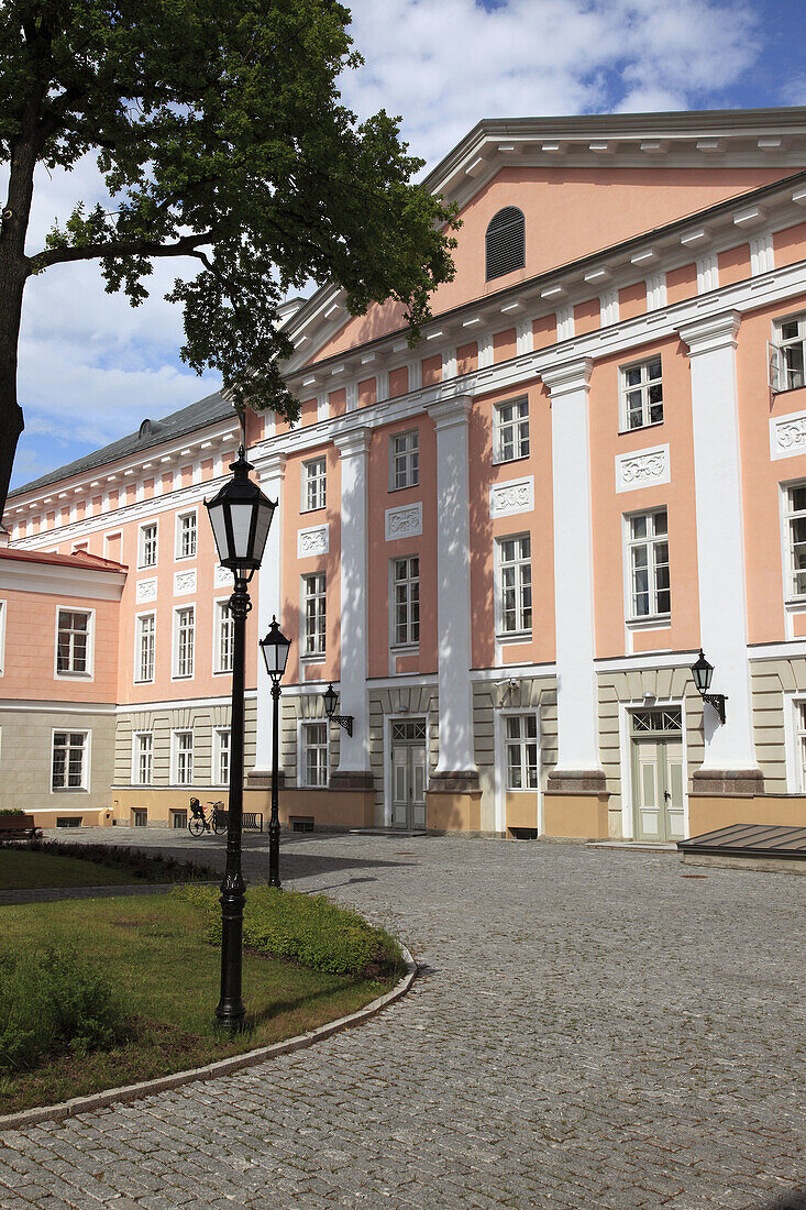 classicistic building of the University in the Estonian city Tartu, Estonia, Baltic State, Eastern Europe.