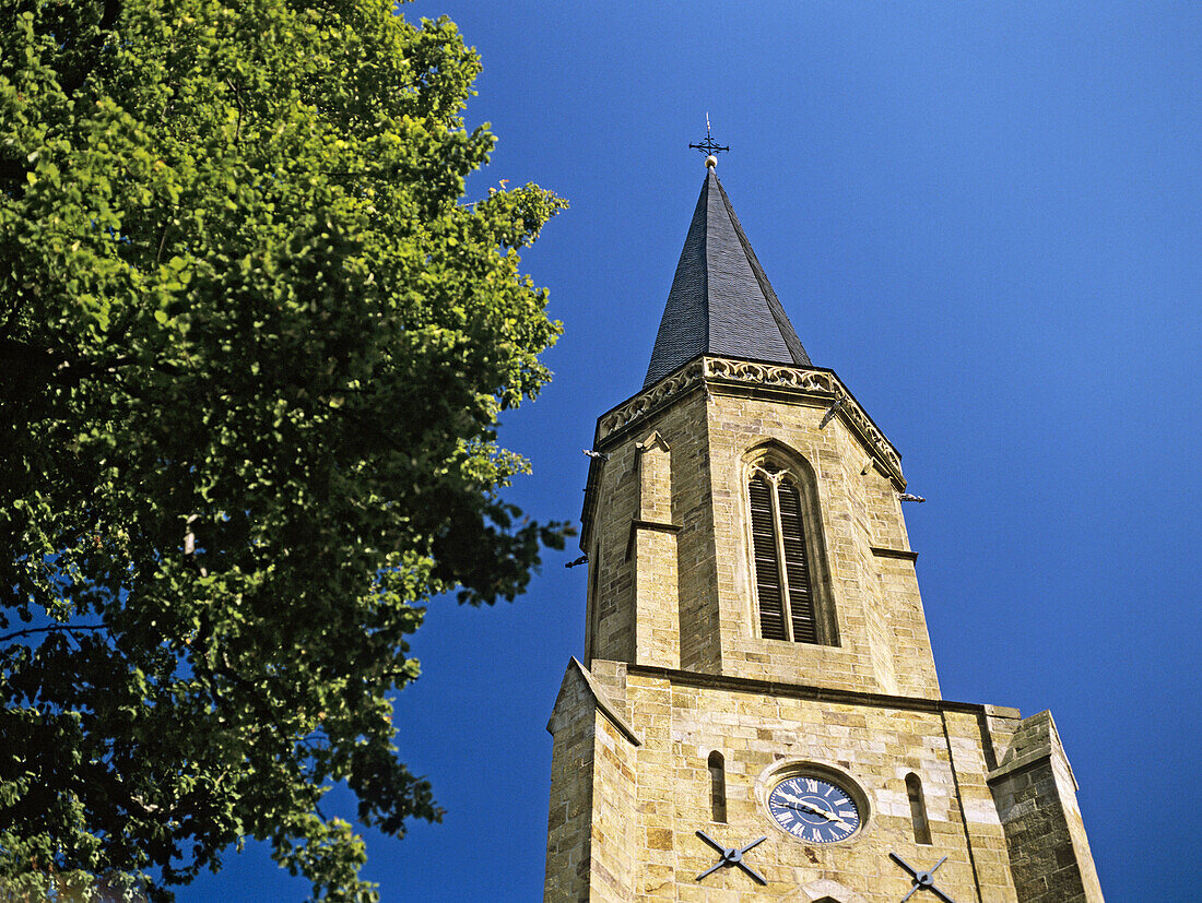 Steeple of the Sankt Clemens church at the city of Telgte, Northrhine-Westphalia, Germany