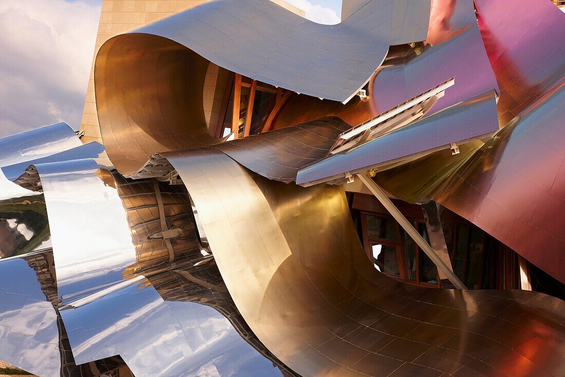 Hotel designed by Frank Gehry, Bodegas Marques de Riscal, Elciego, Rioja Alavesa, Araba, Basque Country, Spain