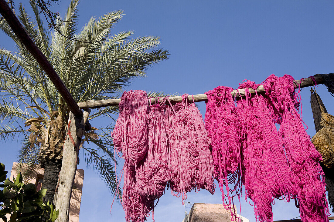Färberei in in Marrakesch, Marokko
