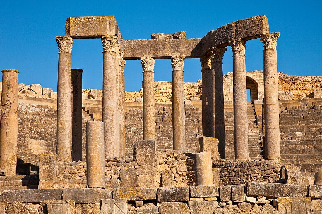 Teatro romano, Ciudad romana de Dougga, Tunez, Africa