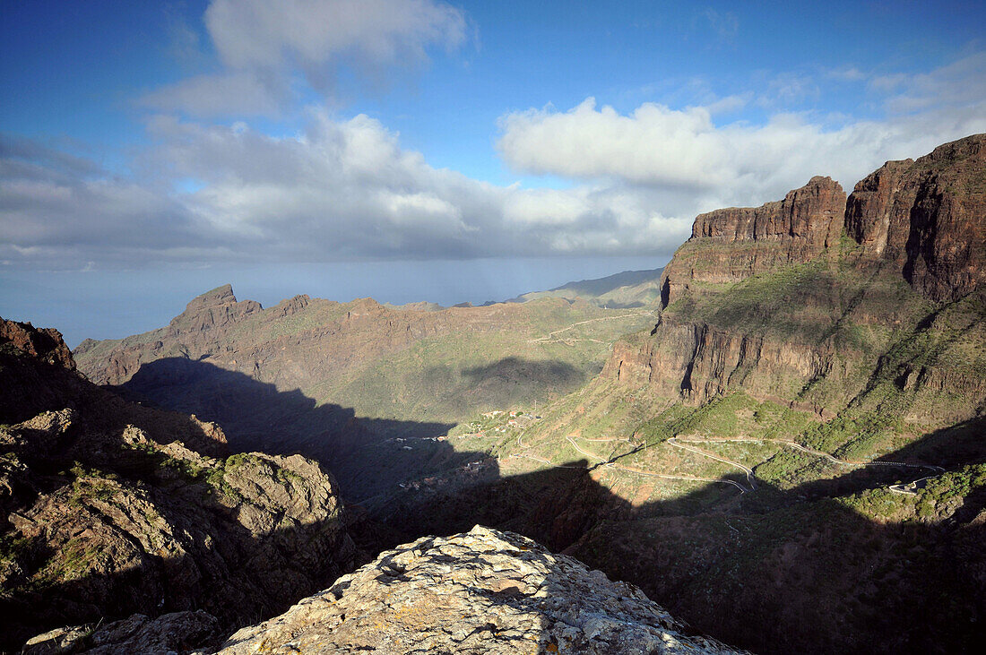 View at Tenno mountains under clouded sky, Tenerife, Canary Isles, Spain, Europe