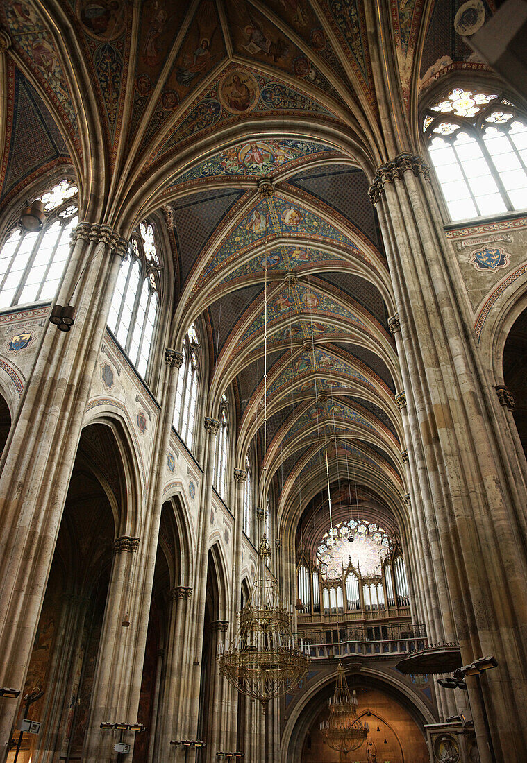 Interior view of the Votive church, Vienna, Austria