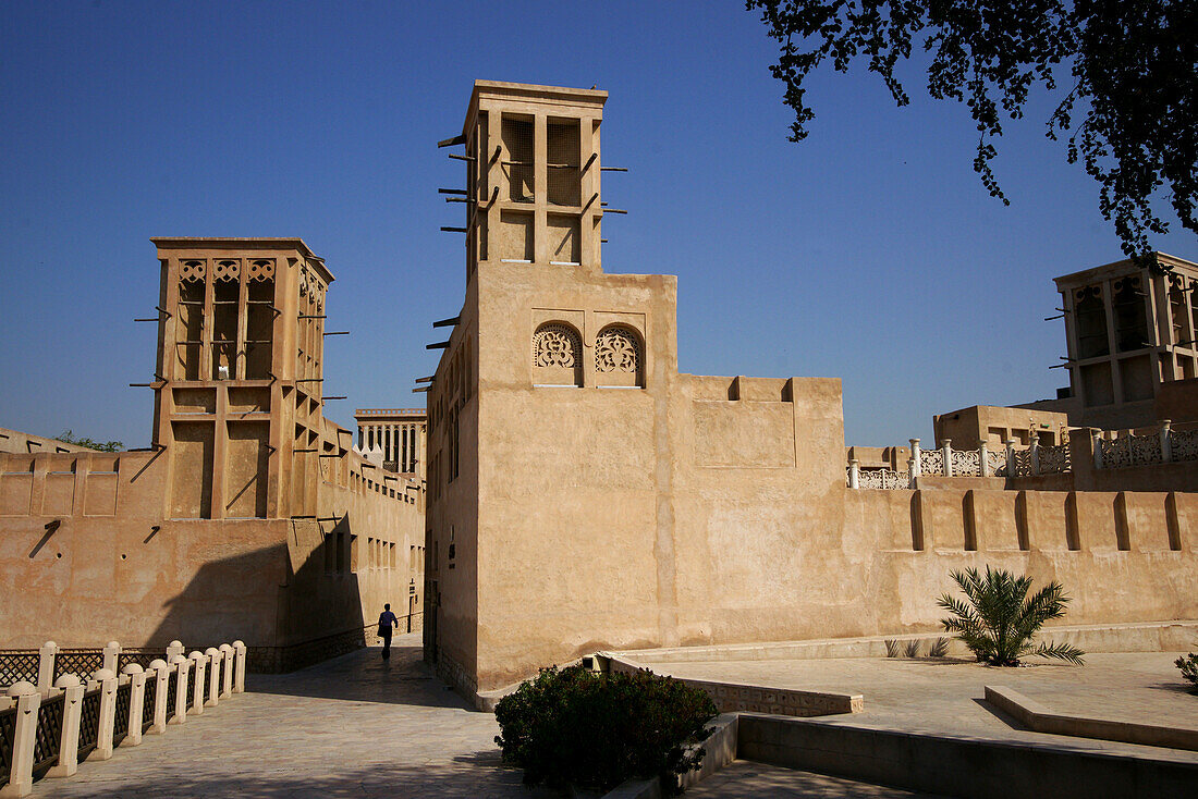 Bastakiya, houses of the old town, Dubai, UAE, United Arab Emirates, Middle East, Asia