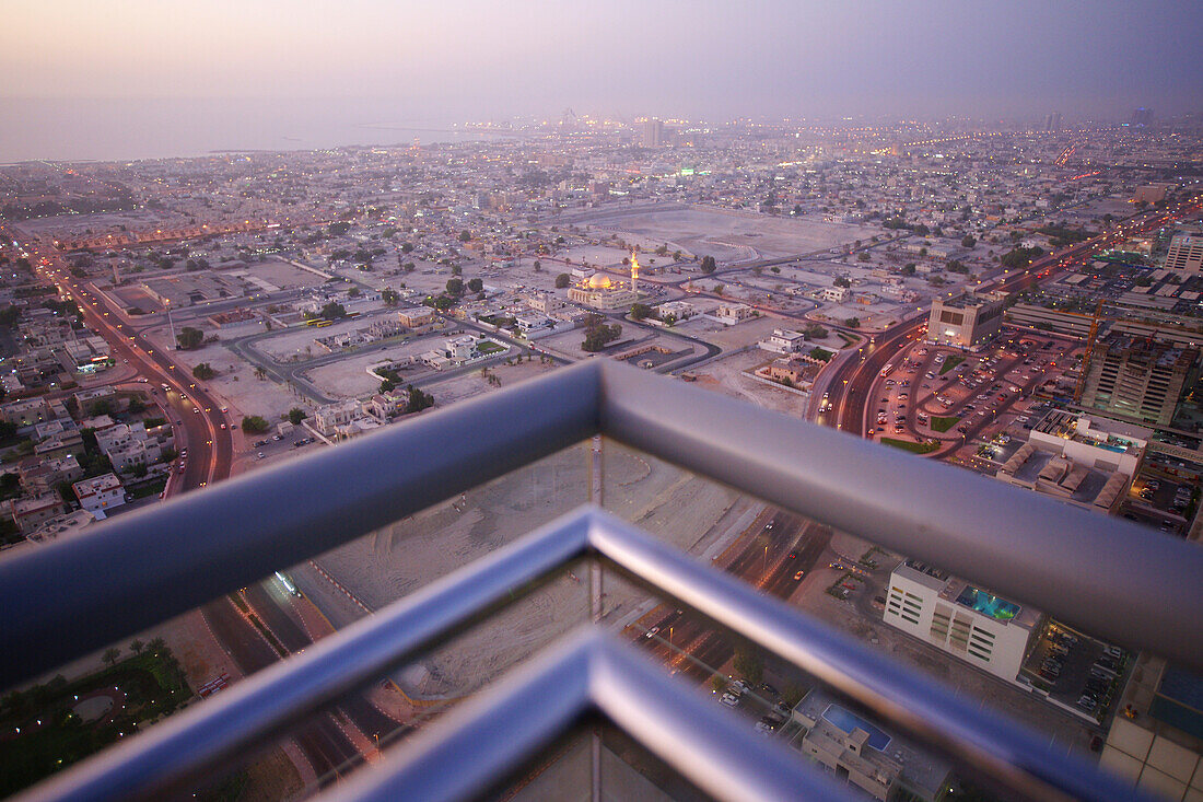 View from Sheikh Zayed Road to the coast, Dubai, UAE, United Arab Emirates, Middle East, Asia