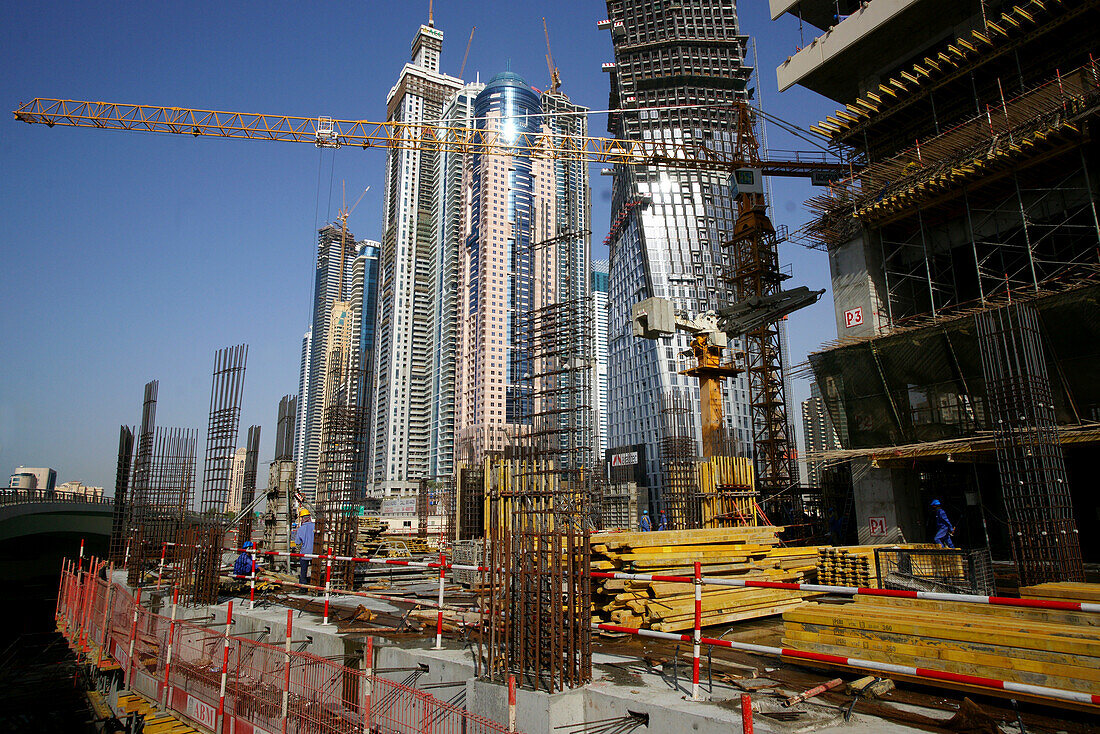 Baustellen an der Dubai Marina, Dubai, VAE, Vereinigte Arabische Emirate, Vorderasien, Asien