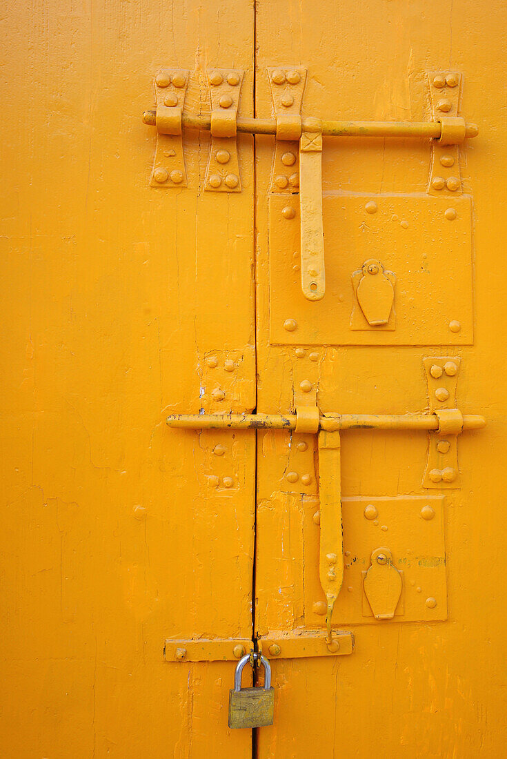 Locked door, Valletta, Malta, Europe