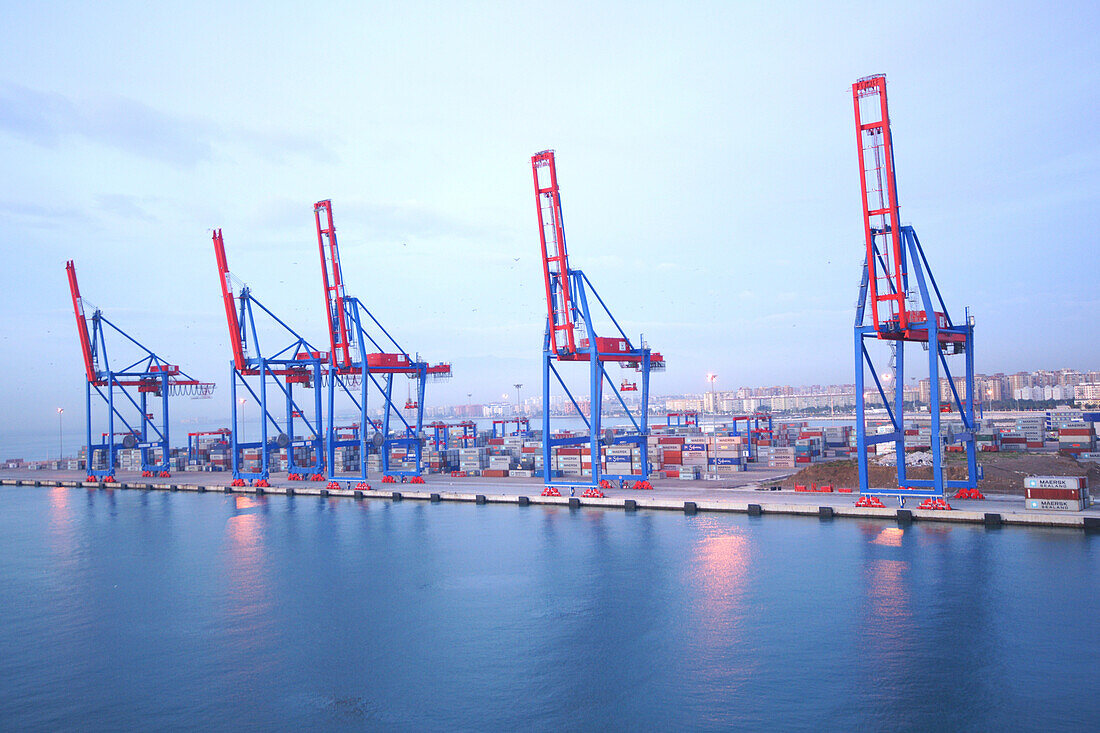 Port in the evening, Malaga, Spain, Europe