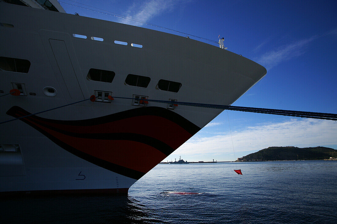 AIDA Kreuzfahrtschiff im Hafen von Cartagena, Spanien, Europa