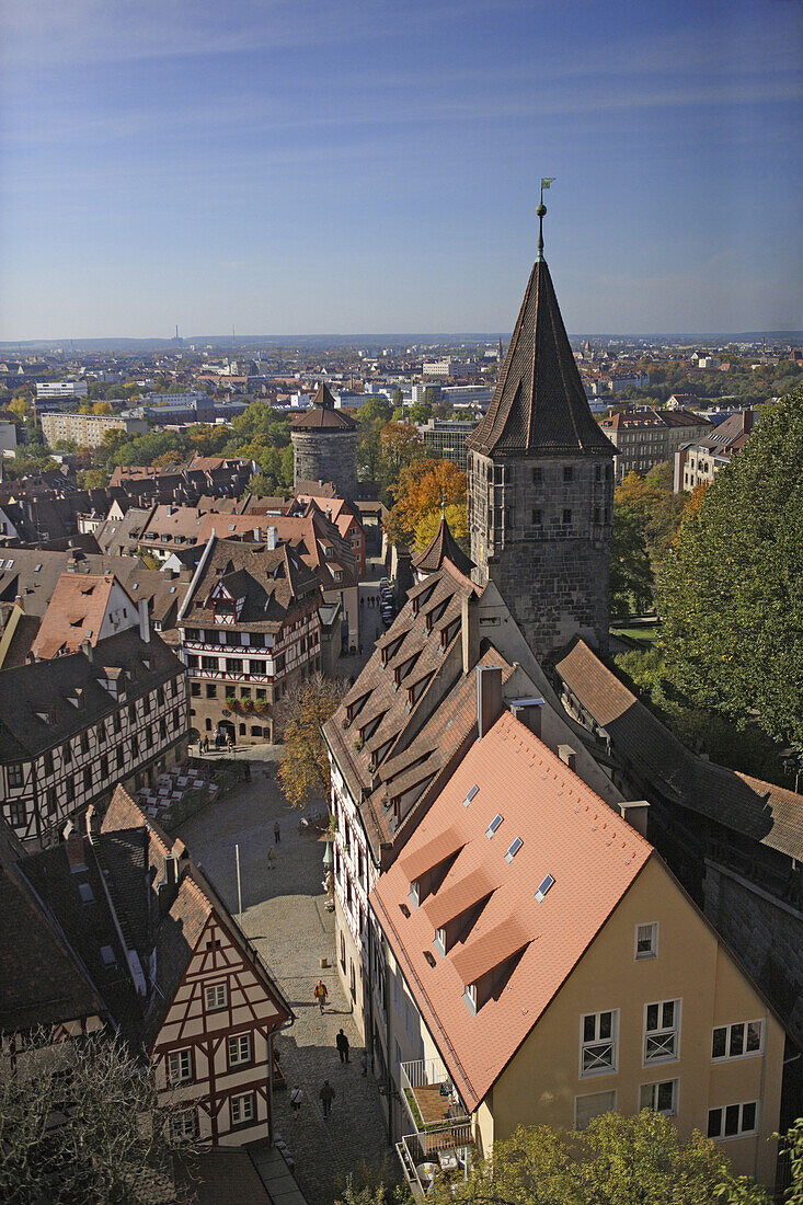 Blick über die Altstadt, Nürnberg, Bayern, Deutschland