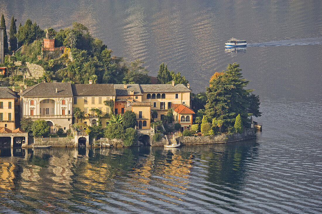 Northern part of Isola San Giulio, Lake Orta, Piedmont, Itay