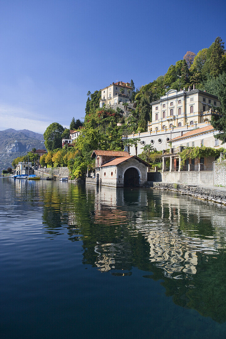 Luxusvillen, Orta San Giulio, Lago d' Orta, Piemont, Italien