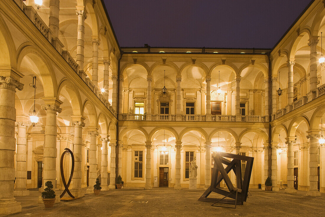 Courtyard of the university, 17th century, Turin, Piedmont, Italy